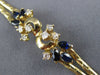 ANTIQUE WIDE 1.10CT DIAMOND & SAPPHIRE 14KT YELLOW GOLD FLORAL BRACELET #16127