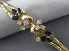 ANTIQUE WIDE 1.10CT DIAMOND & SAPPHIRE 14KT YELLOW GOLD FLORAL BRACELET #16127