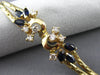 ANTIQUE WIDE 1.10CT DIAMOND & SAPPHIRE 14KT YELLOW GOLD FLORAL BRACELET #16127