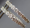 ESTATE 3.16CT DIAMOND 14KT WHITE GOLD DOUBLE SIDED HOOP HUGGIE EARRINGS #19210