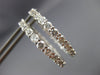 ESTATE 3.16CT DIAMOND 14KT WHITE GOLD DOUBLE SIDED HOOP HUGGIE EARRINGS #19210
