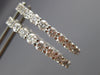 ESTATE 3.16CT DIAMOND 14KT WHITE GOLD DOUBLE SIDED HOOP HUGGIE EARRINGS #19210