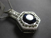 ESTATE EXTRA LARGE 8.58CT DIAMOND & AAA TANZANITE 18K WHITE GOLD HEXAGON PENDANT