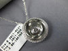 ESTATE .52CT DIAMOND 18K WHITE GOLD 3D SOLITAIRE CIRCLE OF LIFE FLOATING PENDANT