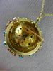 ANTIQUE 1.80CT DIAMOND & AAA RUBY & TURQUOISE 18KT YELLOW GOLD PENDANT & BROOCH