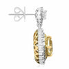 GIA 5.08CT WHITE & FANCY YELLOW DIAMOND 18K 2 TONE GOLD FLOWER HANGING EARRINGS