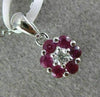 ESTATE SMALL .27CT DIAMOND & AAA RUBY 14KT WHITE GOLD 3D FLOWER FLOATING PENDANT