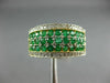 WIDE 1.50CT DIAMOND & AAA COLOMBIAN EMERALD 14KT 2 TONE GOLD 3D ANNIVERSARY RING
