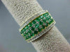 WIDE 1.50CT DIAMOND & AAA COLOMBIAN EMERALD 14KT 2 TONE GOLD 3D ANNIVERSARY RING