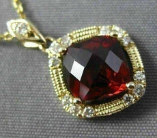 2.10CT DIAMOND & AAA GARNET 14KT YELLOW GOLD 3D FILIGREE ETOILE MILGRAIN PENDANT
