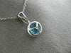 ESTATE 1.06CT DIAMOND & AAA BLUE TOPAZ 14KT WHITE GOLD PAVE HALO ROUND PENDANT