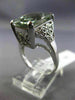 EXTRA LARGE 8.10CT DIAMOND & AAA GREEN AMETHYST 14K WHITE GOLD 3D FILIGREE RING
