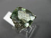 EXTRA LARGE 8.10CT DIAMOND & AAA GREEN AMETHYST 14K WHITE GOLD 3D FILIGREE RING
