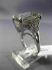 EXTRA LARGE 8.10CT DIAMOND & AAA GREEN AMETHYST 14K WHITE GOLD 3D FILIGREE RING