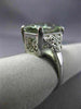 EXTRA LARGE 8.10CT DIAMOND & AAA GREEN AMETHYST 14K WHITE GOLD 3D FILIGREE RING