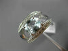 WIDE 1.70CT DIAMOND & AAA OVAL AQUAMARINE 14K WHITE GOLD 3D WAVE ENGAGEMENT RING