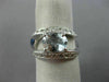 WIDE 1.70CT DIAMOND & AAA OVAL AQUAMARINE 14K WHITE GOLD 3D WAVE ENGAGEMENT RING