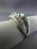 WIDE 1.70CT DIAMOND & AAA OVAL AQUAMARINE 14K WHITE GOLD 3D WAVE ENGAGEMENT RING
