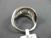 WIDE 1.70CT DIAMOND & AAA OVAL AQUAMARINE 14K WHITE GOLD 3D WAVE ENGAGEMENT RING