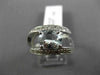 WIDE 1.70CT DIAMOND & AAA OVAL AQUAMARINE 14K WHITE GOLD 3D WAVE ENGAGEMENT RING