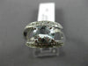 WIDE 1.70CT DIAMOND & AAA OVAL AQUAMARINE 14K WHITE GOLD 3D WAVE ENGAGEMENT RING