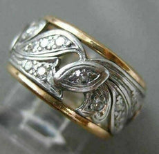 ANTIQUE .7CT OLD MINE DIAMOND PLATINUM & 14K ROSE GOLD ETERNITY ANNIVERSARY RING