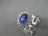 LARGE 2.55CT DIAMOND & AAA OVAL TANZANITE 14KT WHITE GOLD FLOWER ENGAGEMENT RING