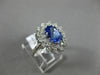 LARGE 2.55CT DIAMOND & AAA OVAL TANZANITE 14KT WHITE GOLD FLOWER ENGAGEMENT RING