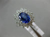 LARGE 2.55CT DIAMOND & AAA OVAL TANZANITE 14KT WHITE GOLD FLOWER ENGAGEMENT RING