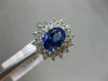 LARGE 2.55CT DIAMOND & AAA OVAL TANZANITE 14KT WHITE GOLD FLOWER ENGAGEMENT RING