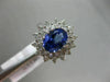 LARGE 2.55CT DIAMOND & AAA OVAL TANZANITE 14KT WHITE GOLD FLOWER ENGAGEMENT RING
