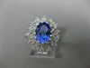 LARGE 2.55CT DIAMOND & AAA OVAL TANZANITE 14KT WHITE GOLD FLOWER ENGAGEMENT RING