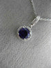 ESTATE .58CT DIAMOND & AAA AMETHYST 14KT WHITE GOLD CLASSIC HALO ROUND PENDANT