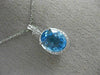 LARGE 3.24CT DIAMOND & AAA OVAL BLUE TOPAZ 14KT WHITE GOLD 3D FLOWER PENDANT