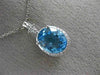 LARGE 3.24CT DIAMOND & AAA OVAL BLUE TOPAZ 14KT WHITE GOLD 3D FLOWER PENDANT