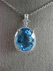 LARGE 3.24CT DIAMOND & AAA OVAL BLUE TOPAZ 14KT WHITE GOLD 3D FLOWER PENDANT