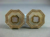 LARGE .35CT DIAMOND & AAA MOTHER OF PEARL 14KT ROSE GOLD 3D OCTAGON CUFF LINKS