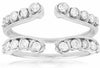 ESTATE WIDE .50CT ROUND DIAMOND 14KT WHITE GOLD 3D CLASSIC OPEN INSERT FUN RING