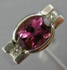 WIDE 1.64CT DIAMOND & AAA OVAL PINK TOPAZ 14K WHITE GOLD 3 STONE ENGAGEMENT RING