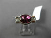 WIDE 1.64CT DIAMOND & AAA OVAL PINK TOPAZ 14K WHITE GOLD 3 STONE ENGAGEMENT RING