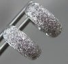 0.40CT ROUND DIAMOND 18KT WHITE GOLD CLASSIC PAVE MILGRAIN HUGGIE EARRINGS #26298