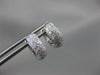 0.40CT ROUND DIAMOND 18KT WHITE GOLD CLASSIC PAVE MILGRAIN HUGGIE EARRINGS #26298