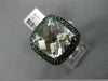 LARGE 10CT WHITE & BLUE DIAMOND & AAA WHITE QUARTZ 14KT WHITE GOLD FILIGREE RING