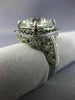 LARGE 10CT WHITE & BLUE DIAMOND & AAA WHITE QUARTZ 14KT WHITE GOLD FILIGREE RING