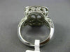 LARGE 10CT WHITE & BLUE DIAMOND & AAA WHITE QUARTZ 14KT WHITE GOLD FILIGREE RING