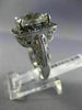 LARGE 10CT WHITE & BLUE DIAMOND & AAA WHITE QUARTZ 14KT WHITE GOLD FILIGREE RING