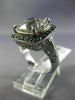 LARGE 10CT WHITE & BLUE DIAMOND & AAA WHITE QUARTZ 14KT WHITE GOLD FILIGREE RING
