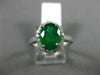 WIDE 1.77CT DIAMOND & AAA OVAL COLOMBIAN EMERALD 14KT WHITE GOLD ENGAGEMENT RING