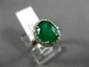 WIDE 1.77CT DIAMOND & AAA OVAL COLOMBIAN EMERALD 14KT WHITE GOLD ENGAGEMENT RING