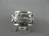ANTIQUE WIDE 1.80CT ROUND & MARQUISE DIAMOND PLATINUM FILIGREE ANNIVERSARY RING